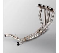 Escape Tubos Silenciador De para Motocicleta para Kawasaki para Z1000 para Z 1000, Tubo Enlace Colector Delantero Doble Salida Deslizante. Motocicleta Silenciador Conector(Plata)