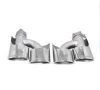 Escape Universal Coche Para Clase C Para E Para S Silenciador Tubo Actualización C63 Para AMG Ovalado Soldado Puntas Salida Tubo Punta Escape(Silver H240)