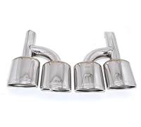 Escape Universal Coche Para Clase C Para E Para S Silenciador Tubo Actualización C63 Para AMG Ovalado Soldado Puntas Salida Tubo Punta Escape(Silver H265)