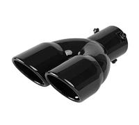 Escape Universal Coche Silenciador Escape Universal Acero Inoxidable Doble Salida Curvada Decoración Gruesa Para Coche Tubo Punta Escape(Black straight)
