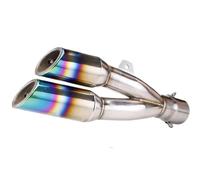 Escape Universal Coche Tubo Doble Salida Con Escape Negro DB Silenciador Para Motocicleta Silenciador Universal Para Motocicleta Tubo Punta Escape(TYPE-E)