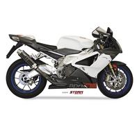 Escapes no homologado Storm GP Acero negro para APRILIA RSV 1000 R 04-08 | RSV 1000 R TUONO 04-08 | TUONO FIGHTER 06-10 | RSV 1000 R FACTORY 04-08
