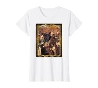 Escapulario de Nuestra Señora del Carmen Santa Teresa Camiseta gráfica económica, Mujer, Blanco, XS
