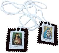 Escapulario de tela Nuestra Señora del Carmelo - Juego de 10 piezas - 5,5 x 4,5 cm (mediana)