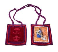 Escapulario Morado de Marie-Julie Jahenny | Hecho de Lana | Obra de Arte a Todo Color | Úsalo o exhibe en casa | Gran Regalo católico para Primera comunión o confirmación