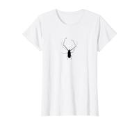 Escarabajo arlequín Camiseta gráfica económica, Mujer, Blanco, XS