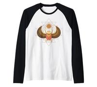 Escarabajo Sri Yantra Geometría Sagrada Símbolo Egipcio Poder Sol Camiseta Manga Raglan