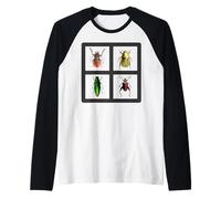 Escarabajos Cuatro Insectos Escarabajos Camiseta Manga Raglan