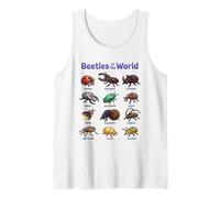 Escarabajos del Mundo Lindos Insectos Kawaii Camiseta sin Mangas