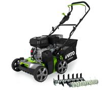 VITO Escarificador de gasolina con 212 cm³ / 5,4 CV - cesto de 45L - aireador de césped - eliminador de musgo - quitamusgos - 40 cm de ancho de trabajo - motor de 4 tiempos - 4 kW de potencia - 17