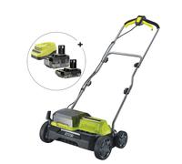 RYOBI - Escarificador Brushless Inalámbrico 36V One+ (2 x 18V) - Ancho 35cm - 4 Posiciones de Trabajo - Rodillo con 16 Cuchillas - Empuñadura Ajustable - sin Batería ni Cargador - RY18SFX35A-0