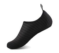 Escarpines Hombre Mujer Playa Zapatos de Agua Secado Rápido Antideslizante Zapatillas de Deportes Acuáticos Buceo NatacióN Surf Yoga(Rayas Negras,38/39EU)