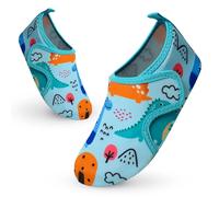 Escarpines Niño Niña Agua Zapatillas Antideslizante Luz Zapatos Ciabatte de Playa Secado Rápido Natación Piscina Calcetines Dinosauro BLU 26-27