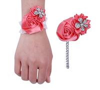 ESCATIC Europeo y Americano Simple Novia Dama de Honor Cinta muñeca Ramillete Novio Mejor Hombre Solapa Broche Hecho a Mano Boda Suministros-watermeon