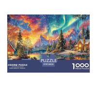 Escena Aurora Invierno Puzzle para Adultos Rompecabezas Desafiante con La Nitidez De La Alta Definición - Un Regalo Navideño Adultos Y Niños Desde 14 Años 38x26cm/1000pcs