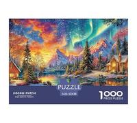 Escena Aurora Invierno Puzzle para Adultos Rompecabezas Imposible, Multicolor Y Único - El Regalo Original para Una Navidad Inolvidable, Recomendado Desde 14 Años 52x38cm/1000pcs