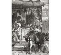 Escena callejera en la antigua Pompeya Italia antes de la erupción del Monte Vesubio en el año 79 d.C. De la historia universal ilustrada de Cassell publicada en 1883. Impresión de póster de Ken Welsh
