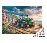 Escena de Agricultura con Tractor Puzzle De 1000 Piezas Pintura de Paisaje Rural Style Puzzles Clásicos para Rompecabezas De Piso Y Juego Familiar Adultos Y Niños A Partir De 12 Año 70x50cm/1000pcs