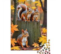 Escena de Ardillas de otoño Cartón Extra Grueso Rompecabezas De Bricolaje Adultos Niños 12 Años Hermosa Decoración Divertido Juego De Familia 70x50cm/1000pcs