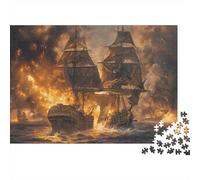 Escena de Batalla Naval_1 Puzzle 1000 Piezas Adultos Y Jóvenes Entretenimiento En Casa Muy Difícil Más Vendido Noche En Familia Cartón Reciclado 70x50cm/1000pcs
