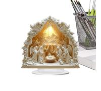 Escena de belén - Signo de Jesús acrílico 2D | Figuras de Jesús Escena de Navidad para la familia cristiana Decoración del hogar, escritorio, mesa, estante, chimenea, sala de estar, oficina, iglesia