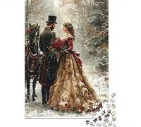 Escena de Boda de Invierno Rompecabezas 1000 Piezas Ilustrados Desafío Imposible Papel DIY Adultos Regalo Familiar 70x50cm/1000pcs