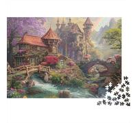 Escena de Bosque Encantado Rompecabezas de 1000 Piezas de Papel para Adultos Entrenamiento Mental Puzzle de Castillo clásico Decoración del hogar 38x26cm/1000pcs