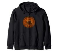 Escena de calabaza de Halloween de tren fantasma embrujado Sudadera con Capucha