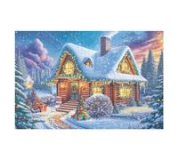 Escena de Calle Ciudad Nevada Rompecabezas 1000 Piezas Cartón para Niños Mayores 14 Años Noches De Cita Antiestrés Pack Completo Detalle Único Original 1000 PCS