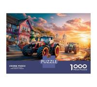 Escena de Carreras de Tractores 1000 Piezas Vibrante Estilo Sunset Rompecabezas Desafiantes Impossible Puzzle Juguetes Rompecabezas De Juego para Adultos Y Niños Regalos 38x26cm/1000pcs