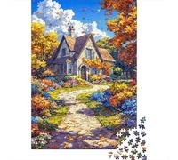Escena de casa de otoño 1000 Pieza Stock De Cartas Premium Rompecabezas Conjunto para Adultos Desafío Educativo Regalo Presente Divertido 70x50cm/1000pcs