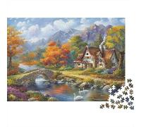 Escena de casa de otoño Puzzles Imposible,desafío for Adults Interesante Juego Educativo 1000 Piezas Obra De Arte De Juego De para Adultos Y Niños A Partir De 12 Años 70x50cm/1000pcs
