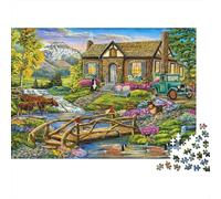 Escena de casa rústica 1000 Pieza Stock De Cartas Premium Rompecabezas Conjunto para Adultos Desafío Juego Educativo Presente Divertido Paquete De Valor 38x26cm/1000pcs
