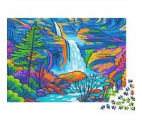 Escena de Cascada Colorida Rompecabezas 1000 Piezas Cascada del Arco Iris Cartón Grueso para Adultos Decoración Pared para Relajarse Mejor Regalo Oferta 52x38cm/1000pcs