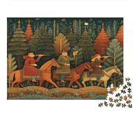 Escena de Caza: Arte folclórico Tradicional del Pueblo Sami Rompecabezas Rompecabezas Juego De Habilidad para Toda La Familia 70x50cm/1000pcs