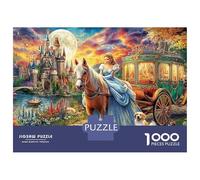 Escena de Cenicienta Aldea de los Cuentos de Hadas & Arte de la Princesa Puzzle 1000 Piezas Materiales Reciclables De Primera Calidad Juego De Habilidad para Adultos Y Niños Mayores 38x26cm/1000pcs