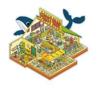 Escena de dibujos animados hecha de pegatinas, una pegatina de escena en miniatura - Scene House Crafting Cartoon Pegatinas | Tienda de frutas Tienda de hacer su propia habitación para