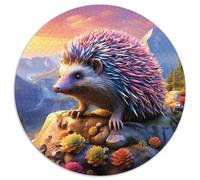 Escena de Erizo en la montaña Ilustración de Vida Silvestre fantástica Rompecabezas Sostenibles Estampados para Adultos De Madera De 1000pcs (67.5x67.5cm)