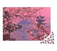 Escena de Flor de Cerezo Paper Rompecabezas de 1000 Piezas para Adultos Educativo Sakura Japón Puzzle Decoración de Pared Regalo 52x38cm/1000pcs