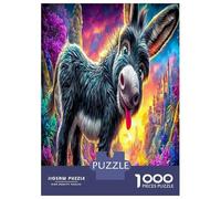 Escena de Granja 1000 Piezas Burro en Escena psicodélica cósmica Rompecabezas Desafiantes Impossible Puzzle Juguetes Juego De Habilidad para para Adultos Y Niños Regalos 52x38cm/1000pcs