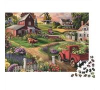 Escena de Granja Rural Puzzle Adultos 1000 Piezas Cartón para Toda La Familia Regalo Cumpleaños para Relajarse Oferta Mejor Regalo 38x26cm/1000pcs