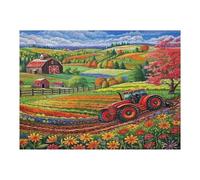 Escena de Granja Vibrante Puzzles 500 Piezas Actividad Familiar Paisaje Granja Pastoral Rompecabezas 3D para Familia Juguete Educativo Aliviar Estrés Decoración Hogar 500 PCS