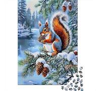Escena de Invierno de Ardilla 1000 Pieza Stock De Cartas Premium Rompecabezas Conjunto para Adultos Desafío Juego Educativo Presente Divertido Paquete De Valor 52x38cm/1000pcs