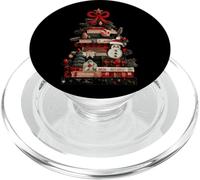 Escena de Invierno del árbol de Navidad del Amante de los Libros PopSockets PopGrip para MagSafe