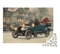Escena de Invierno del Coche Vintage Puzzle 1000p para Personas Mayores Regalo De Cumplea?os para Enmarcar Mejor Valorados Actividad para Fiestas Cartón 38x26cm/1000pcs