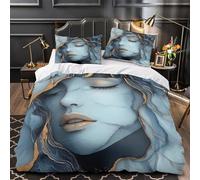 Escena de invierno Funda de Edredón de poliéster Juego de 3 Piezas Impresión 3D Cierre de Cremallera Oculta incluye Fundas de Almohada cuento de hadas Funda Edredon for niña Super king（260x220cm）