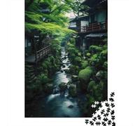 Escena de jardín japonés Puzzles 1000 Piezas Puzzles Clásicos para Entretenimiento Creativo Adultos Y Niños A Partir De 12 Año 70x50cm/1000pcs