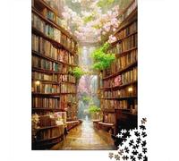 Escena de la Biblioteca mágica 1000 Piezas Cartón Grueso Rompecabezas Premium Amantes De La Familia Entrenamiento De Concentración Presente Divertido 70x50cm/1000pcs
