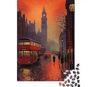 Escena de la Calle de Londres 1000 Piezas Cartón Grueso Rompecabezas Clásicos Entusiastas De Jigsaw Senior Entrenamiento De Concentración Descompresión 38x26cm/1000pcs