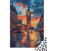 Escena de la Calle de Londres Set De 1000 Piezas Papel Reciclado Puzzle Familiar Fácil De Almacenar Rompecabezas Atractivo Entretenimiento Fin De Semana 38x26cm/1000pcs